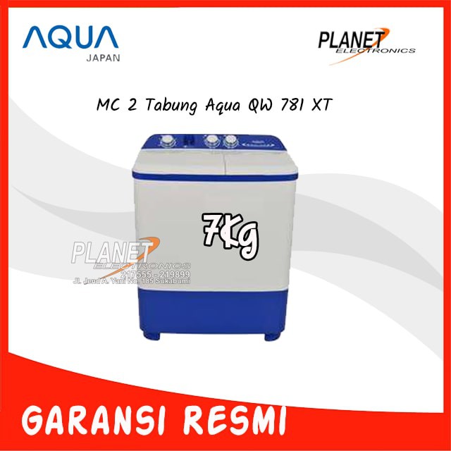 Mesin Cuci 2Tabung Aqua 7kg QW 781 XT