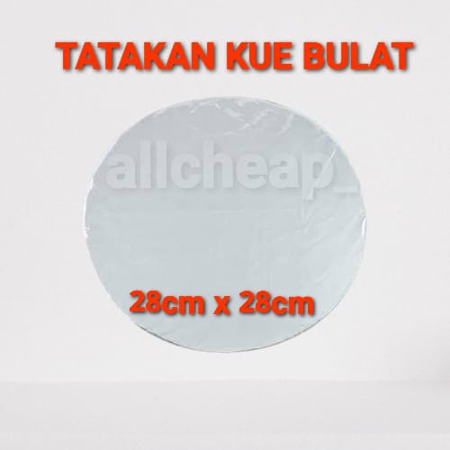 ALAS PAPAN TRIPLEK KUE TART uk.28x28cm TRIPLEKS TATAKAN KAYU BULAT