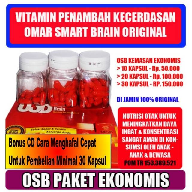 Ecer Omar Smart Brain Osb Nutrisi Otak Anak Vitamin Otak Anak Cerdas Bisa Beli Eceran