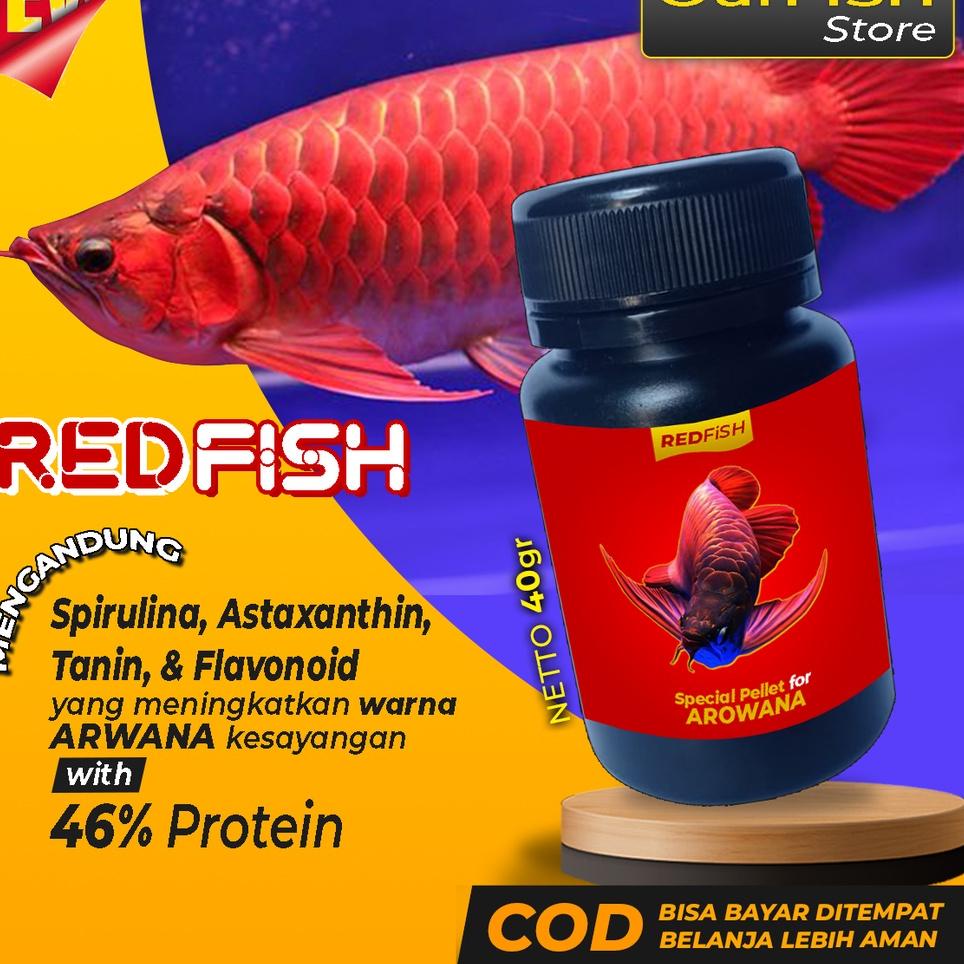 Pelet Ikan Arwana REDFISH Makanan Pakan Ikan Arwana Super Red Golden Red Silver Red Jardini Silver (KODE 7673)