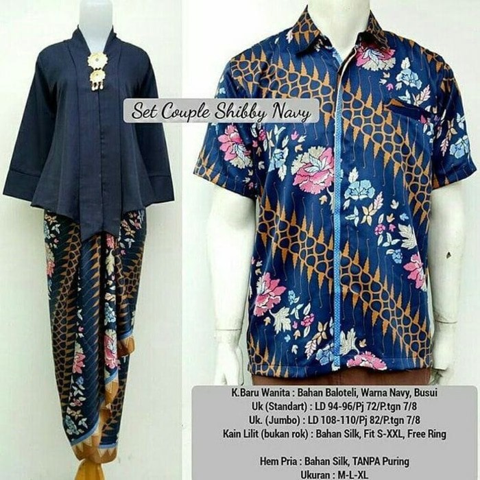  Kebaya  Modern  Kutu Baru Floy  Navy setelan Shopee Indonesia