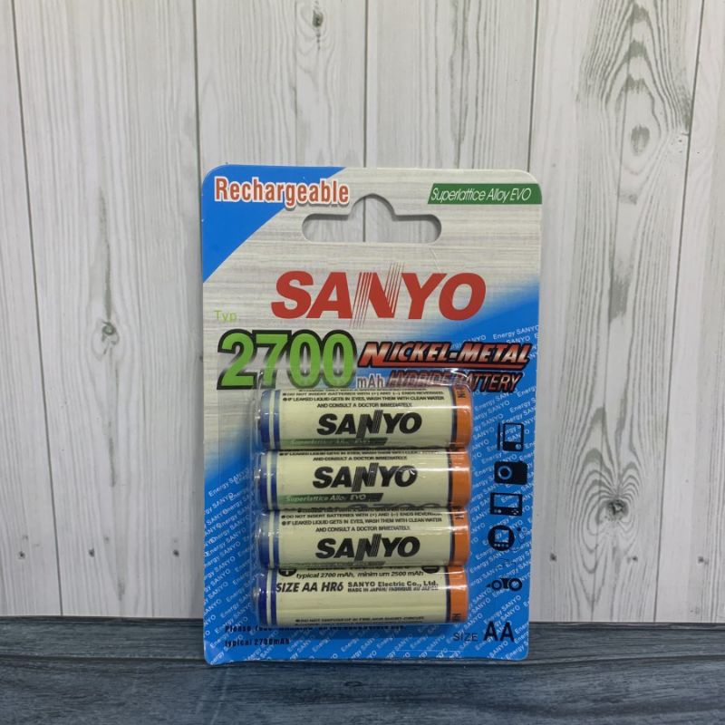 Baterai Charger Sanyo 2700Mah AA 1.2V isi 4 dan isi 2