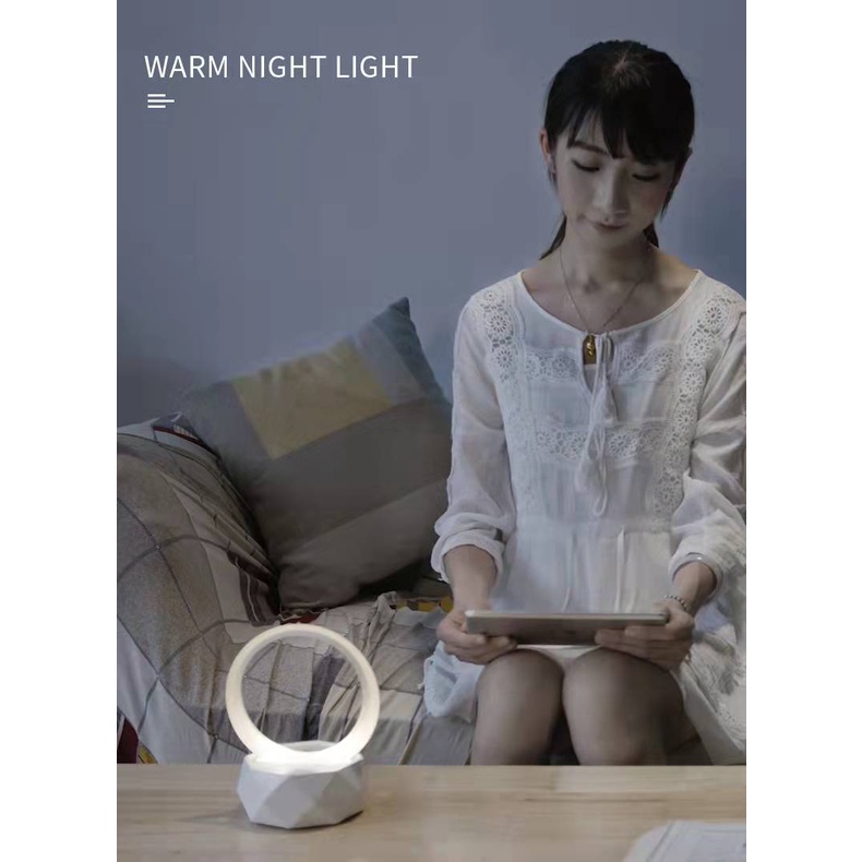 READY - Speaker Bluetooth Stereo Portable LED Ambient with 7 Light Lamp - free buble wrap