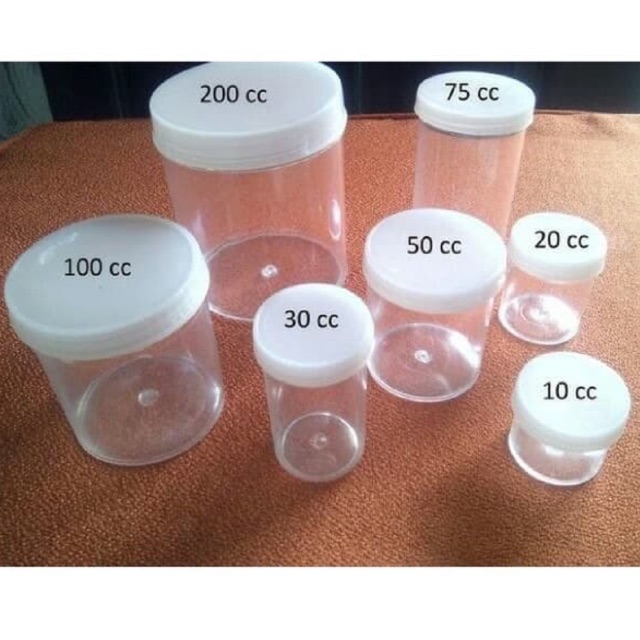 Cup slime 100 cc botol tempat toples plastik pot urin urine kapsul