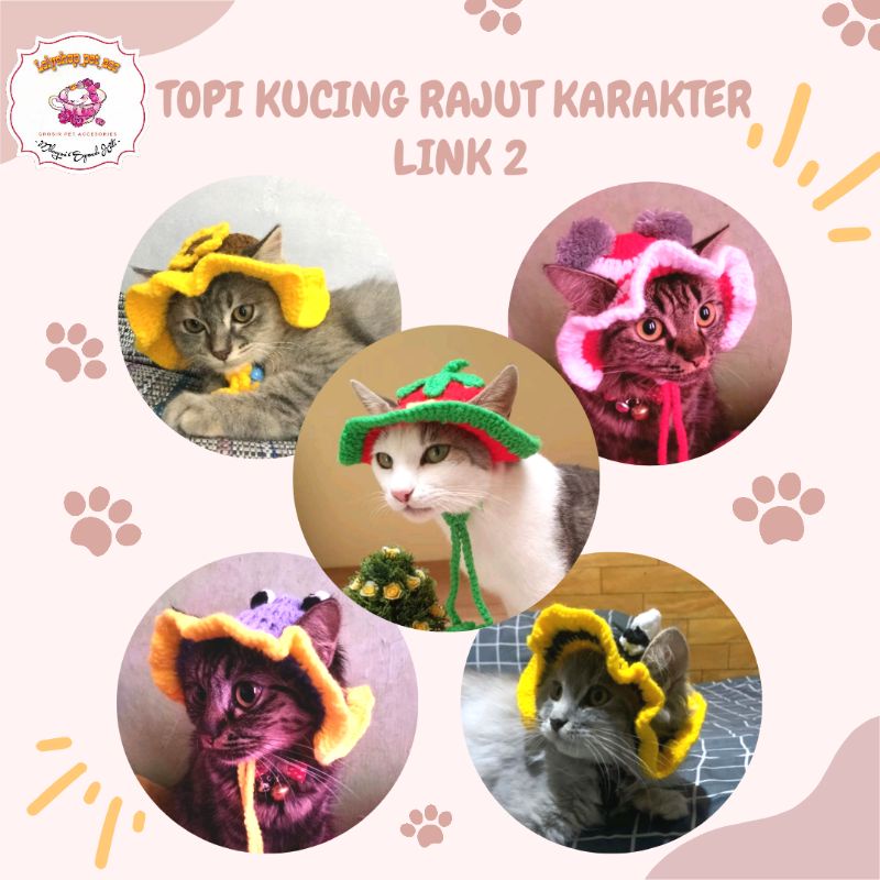 LINK 2 TOPI KUCING RAJUT KARAKTER (BACA DESKRIPSI DAHULU)