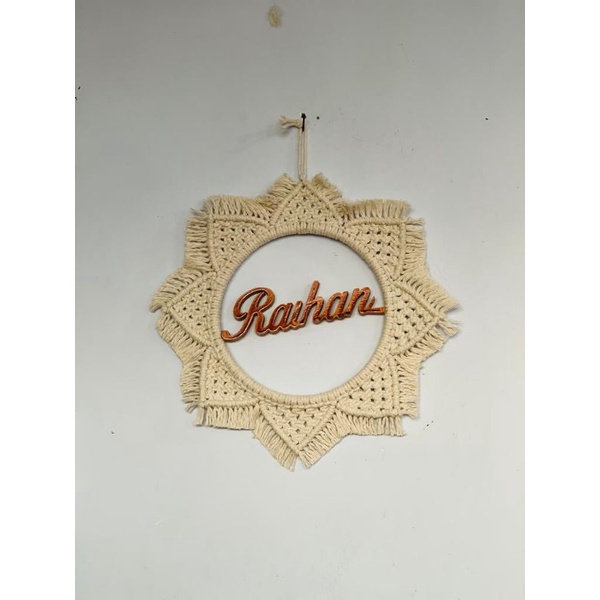 READY STOK) macrame Hiasan dinding matahari nama / macrame wall hanging/ Dekorasi rumah
