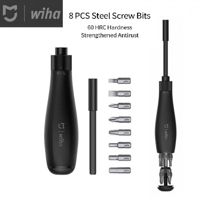 WIHA JLL5D01XH 8-in-1 Ratchet Screwdriver - Set Obeng Praktis