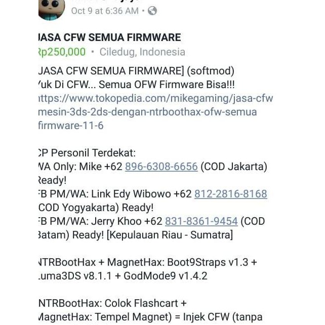 Jasa Cfw Mesin 3ds 2ds Dengan Ntrboothax Ofw Semua Firmware 11 6 Termurah Shopee Indonesia