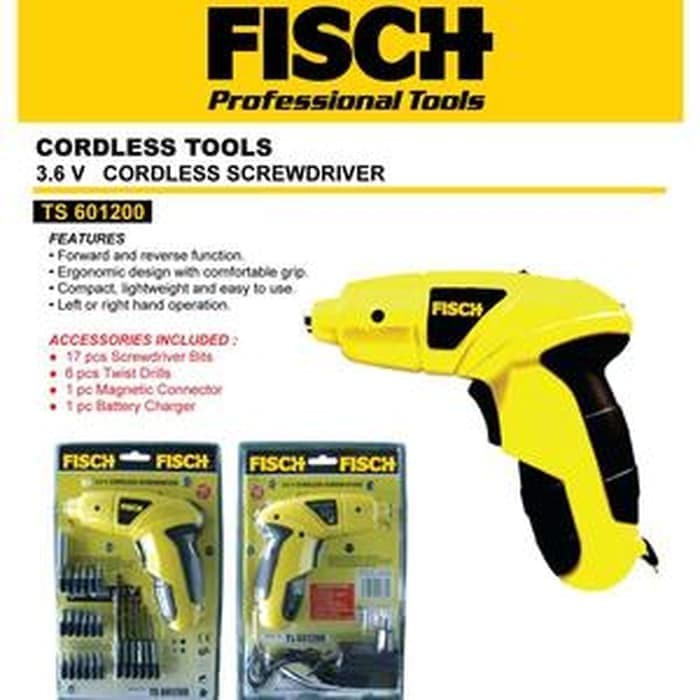 FISCH CORDLESS 3.6 V CORDLESS SCREWDRIVER Cordless Screwdriver / Mesin Obeng / Mesin Bor Portable