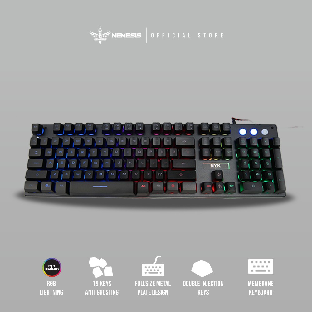 NYK KR-201|KR201 GAMEMASTER Keyboard GAMING Rainbow Back Light - FullSize