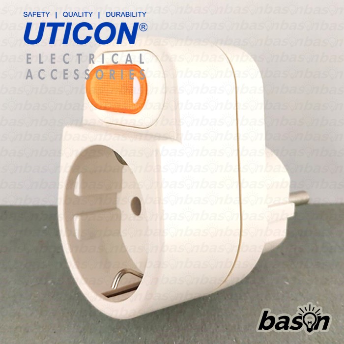 UTICON ST118SWN - Stop Kontak Arde Socket + Saklar