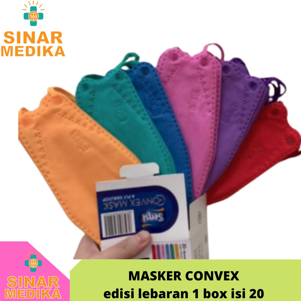 MASKER SENSI CONVEXMASK 4PLY 3D KF94 . CONVEX FACE MASK EARLOOP 4 LAPIS PLY 3 DIMENSI . KONVEKS