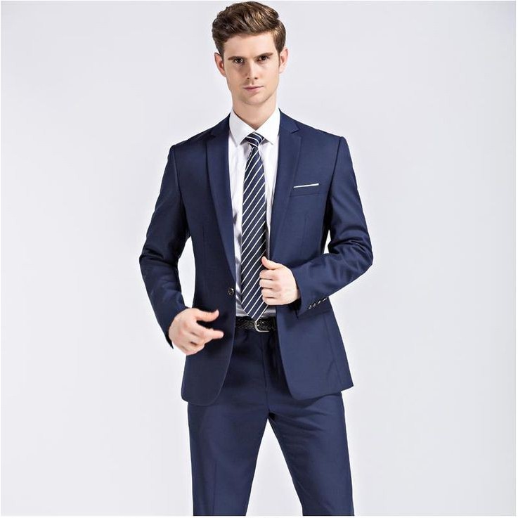 SETELAN BLAZER PRIA FORMAL FIT SUIT 2IN1 - SINGLE BUTTON MODRIC NAVY ORIGINAL NIKAYU