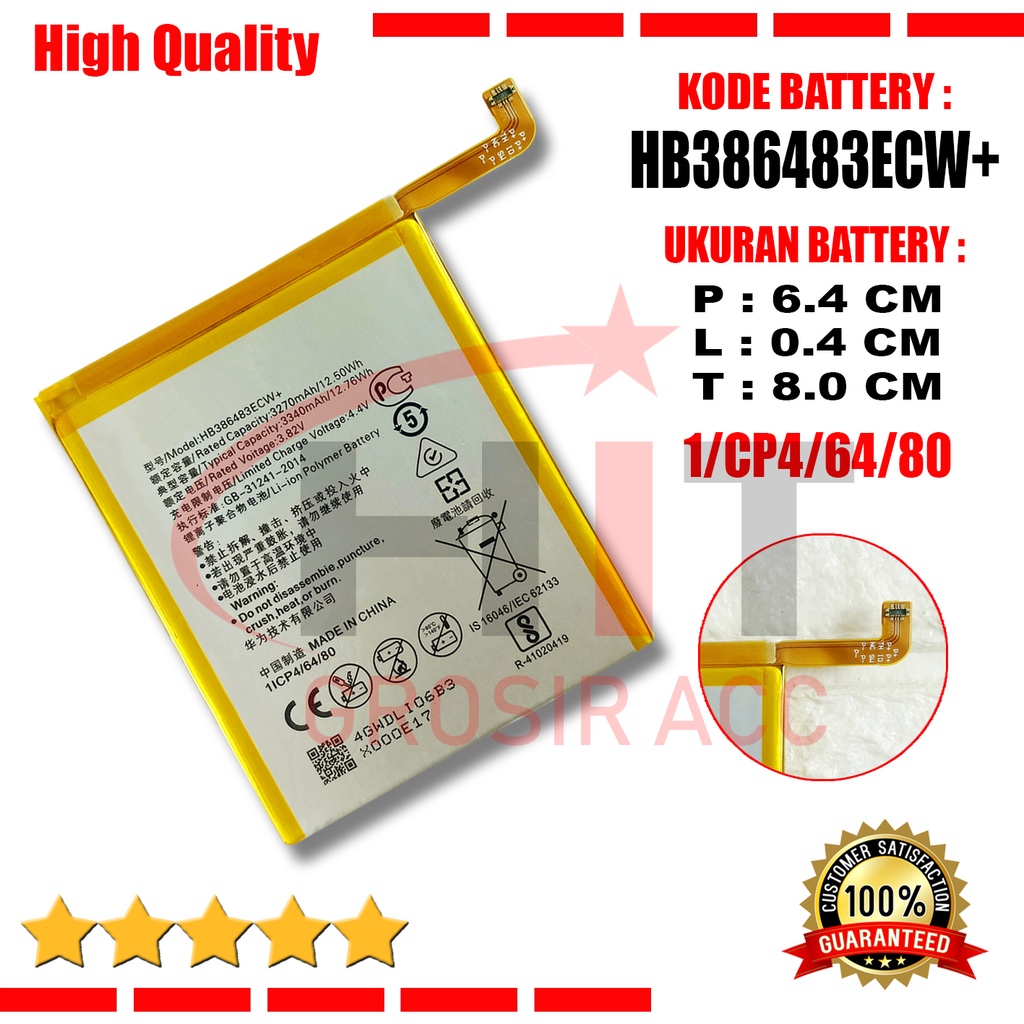 Baterai Baterry HB386483ECW+ Hauwei Honor 6X / G9 Plus