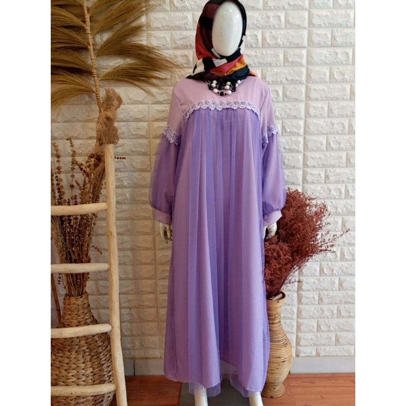 DRESS LILAC/DRESS TILE MUSLIM WANITA