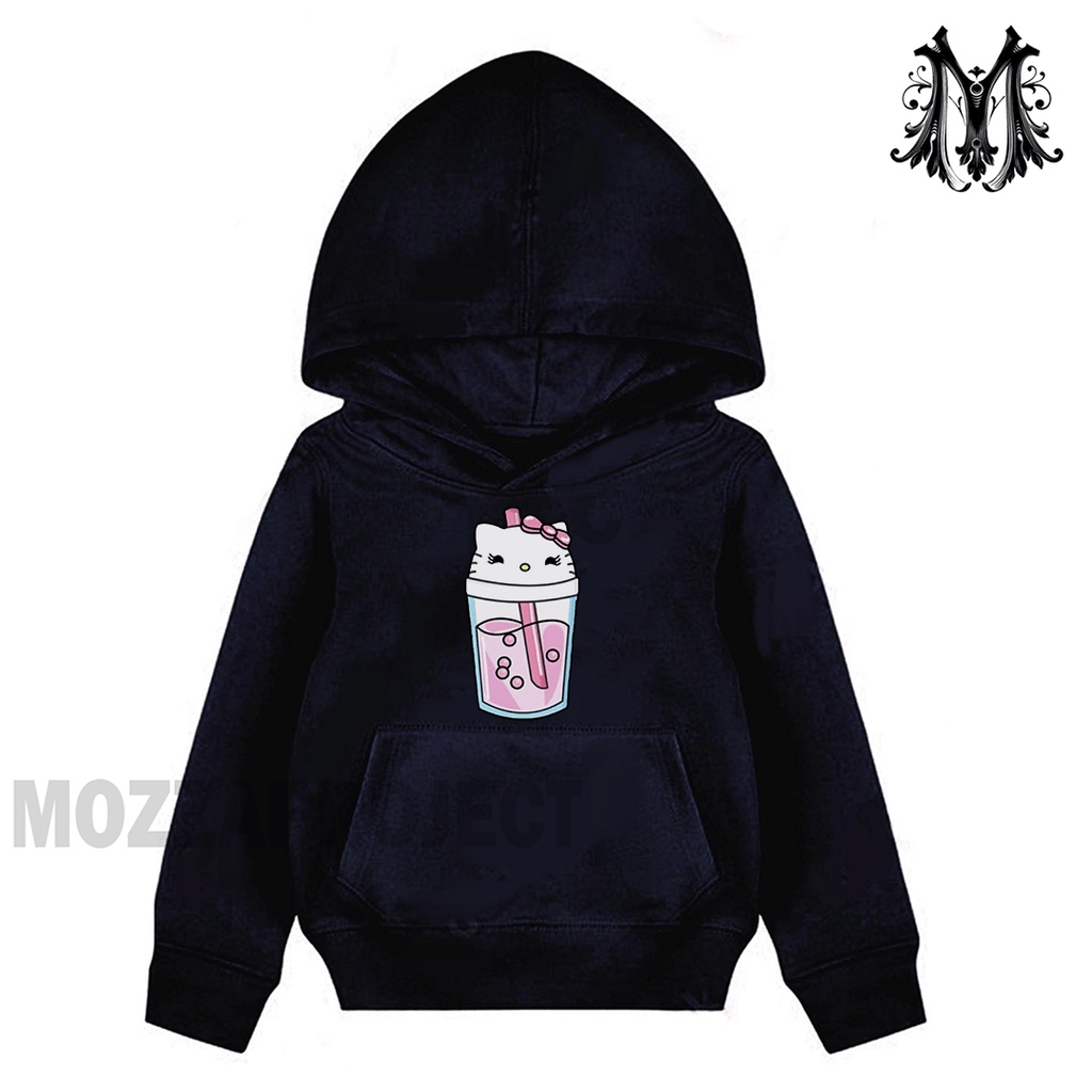 Sweater Anak Laki Laki dan Perempuan  Hello Kitty Boba Hoodie Anak Hello Kitty Boba