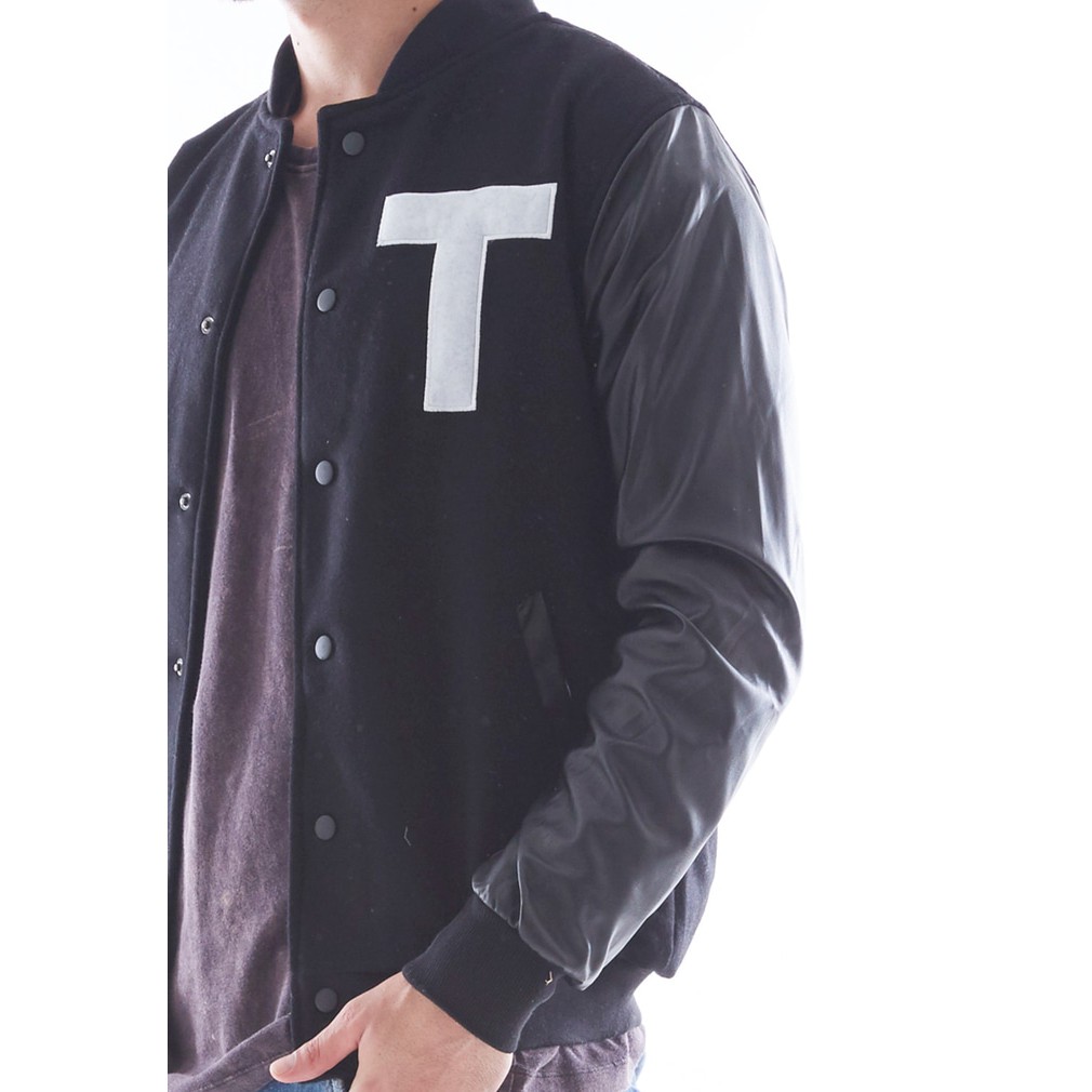 Best Quality  Tendencies Jaket BLACK T INITIAL VARSITY