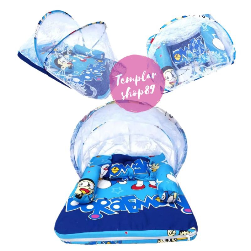 Kasur Bayi Lipat Kelambu Set Baru Lahir Murah  bisa bayar di tempat/cod premium quality-Emon lipat