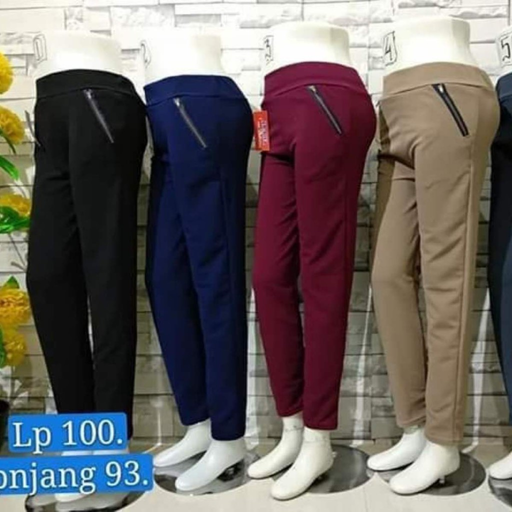 CELANA LUNA RESLETING / PANTS ZIPER / CELANA LUNA WANITA JUMBO / CELANA PANJANG WANITA