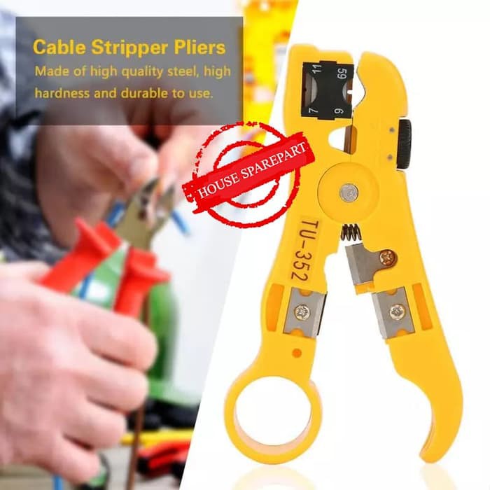 TNI-U TU-352 Coax Cable Stripper Pliers Wire Stripper Knife Cutter