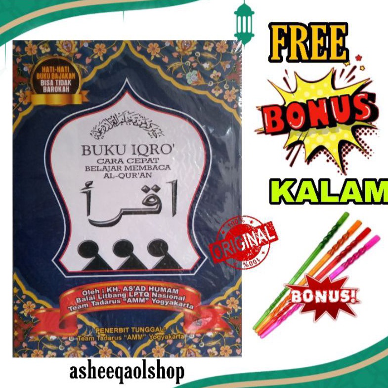 BUKU IQRO WARNA BENDLE 1-6 BESAR CARA CEPAT BELAJAR MEMBACA ALQUR'AN