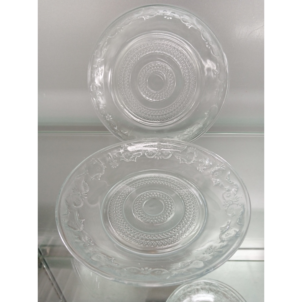 Souvenir Lepek Kaca Pm505 Saucer Tatakan Gelas Kaca Motif Polos Lepek Hias Cantik Alas Cangkir Pirin