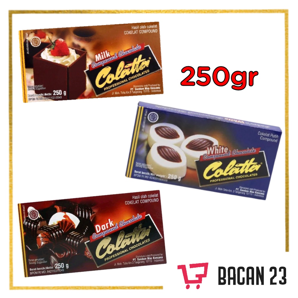 

Colatta Chocolate (250gr) ( Milk - Dark ) / Coklat Batang / Coklat Parut / Bacan 23 - Bacan23