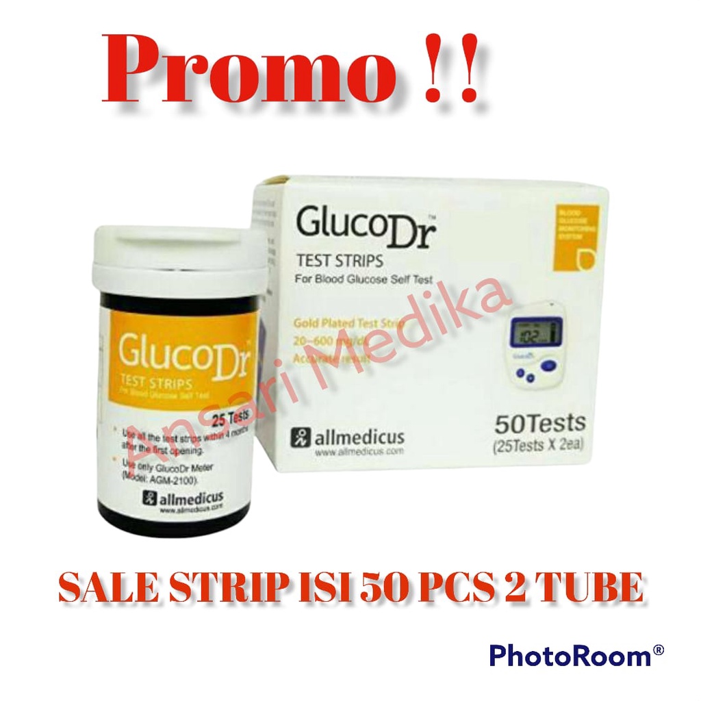 GLUCO DR BIO SENSOR STRIP GLUCOSE STIK ISI ULANG GULA DARAH AGM 2100 (BOX KUNING)