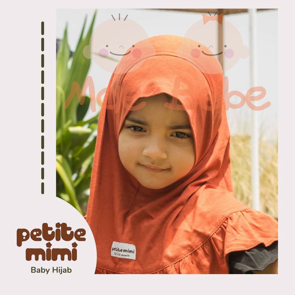 [Size L 12-24m] Petite Mimi Baby Hijab Polos Jilbab Bayi