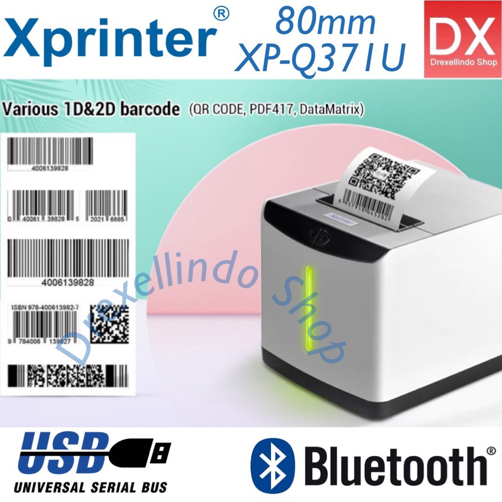 Printer Thermal Struk Kasir dan Barcode Label XPRINTER XP-Q371U Bluetooth USB Q371U