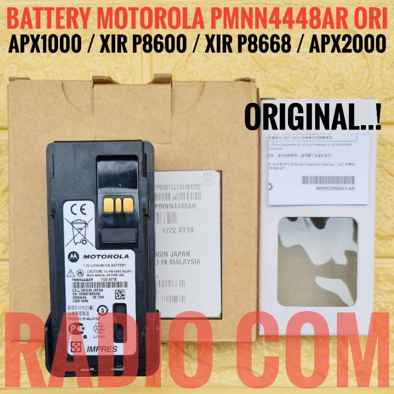 BATRE HT MOTOROLA APX1000 ORI BATERAI HT MOTOROLA APX 1000  XIR P8668 P8668i XIR P8620 APX2000 APX3000 IMPRES ORIGINAL