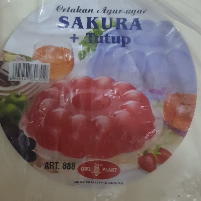 HSW-Cetakan Agar Puding PLASTIK TEBAL SAKURA OWL + TUTUP