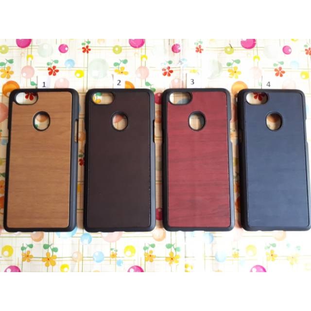 Hard Case Motif Wood /Kayu For OPPO F7