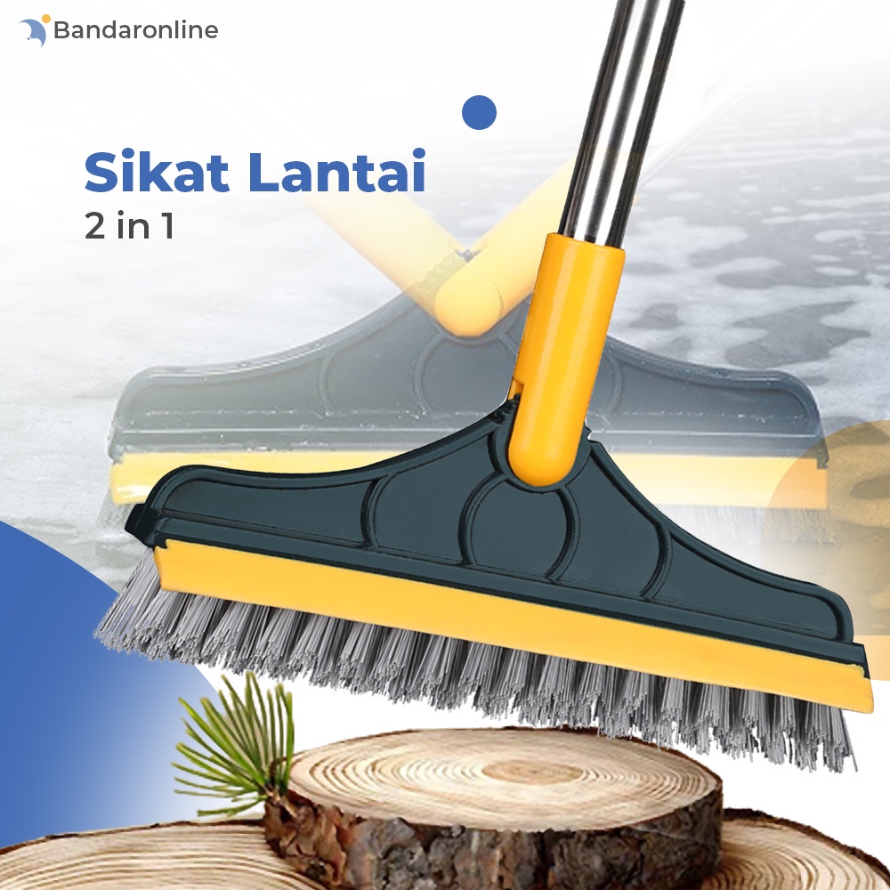 Sikat Lantai Kamar Mandi Ruangan 2 in 1 Dengan Wiper