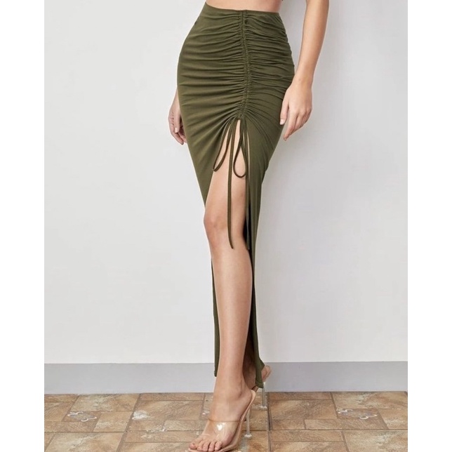 Savana Beachwear - MOZZA Straps coverup skirt rok luaran bikini belah serut tali slit rok pantai bal