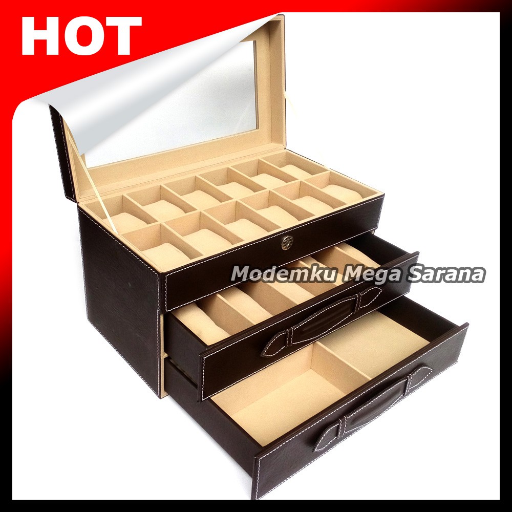 [Kualitas Super] Box Jam Tangan 12 + Kacamata 5 + Cincin Aksesoris