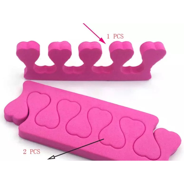 2pcs Spons Pemisah Jari Kaki Warna Pink Untuk Nail Art