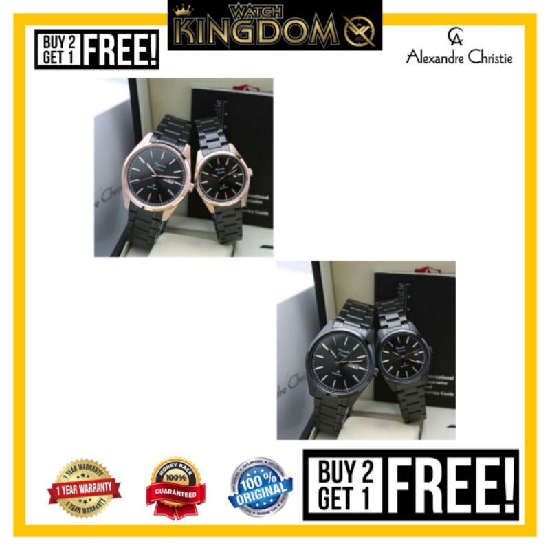Terbaru!! Jamtangan couple harga satuan Alexandre christie primo Ac1025 / 1025 stainless steel origi