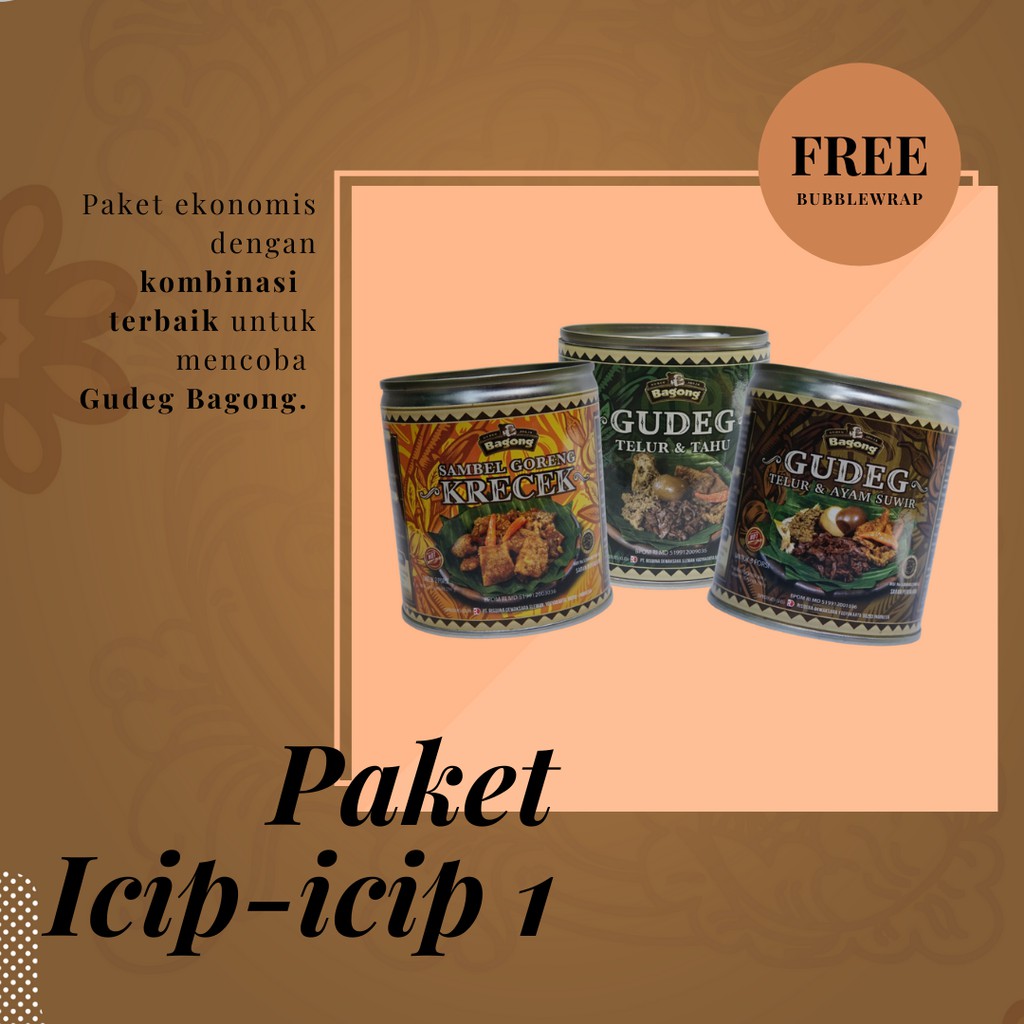 

Gudeg Bagong PAKET ICIP-ICIP 1 FREE BUBBLE WARP