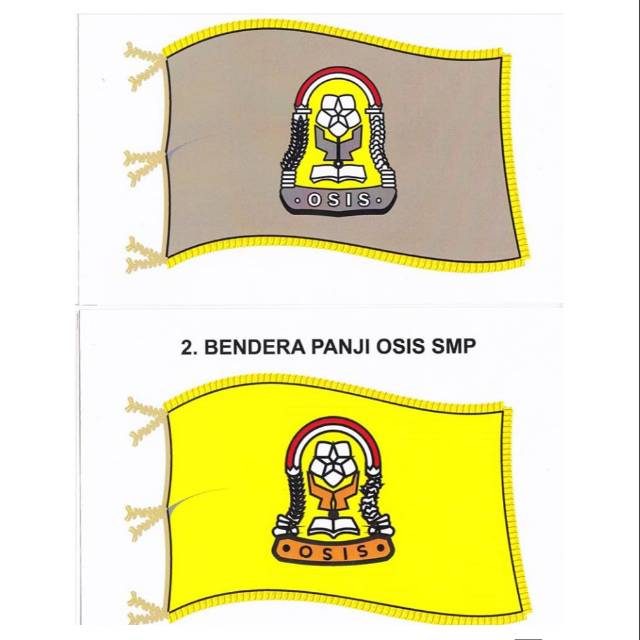 

BENDERA PANJI OSIS SMP. Ukuran 80x110 cm. Sablon 2 sisi.