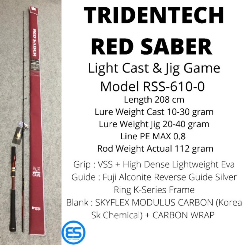 ROD CASTING JIGGING TRIDENTECH RED SABER RSS-610-0 Spinning Pe Max 0,8