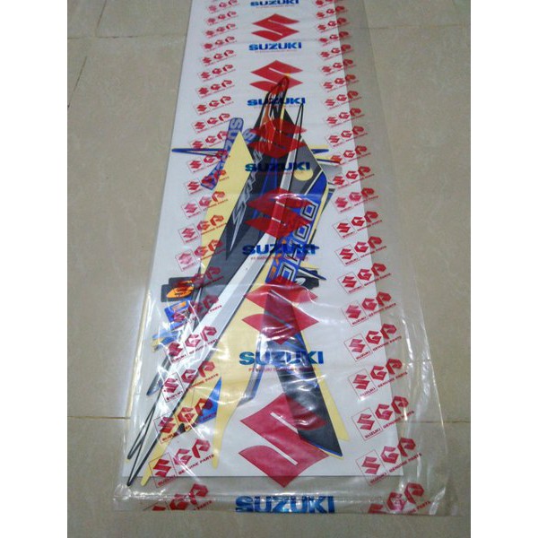STIKER BODY STRIPING SATRIA FU 2009 BIRU ORIGINAL SUZUKI