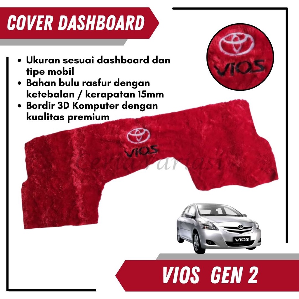 Cover Sarung Tutup Alas Bulu Sunshiled Pelindung Anti Slip Hiasan Dashboard Mobil Vios Gen 2