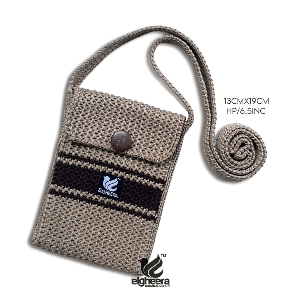 Tas Selempang Keren HP Rajut HP Rajut Two Color / Tas Hp Keren