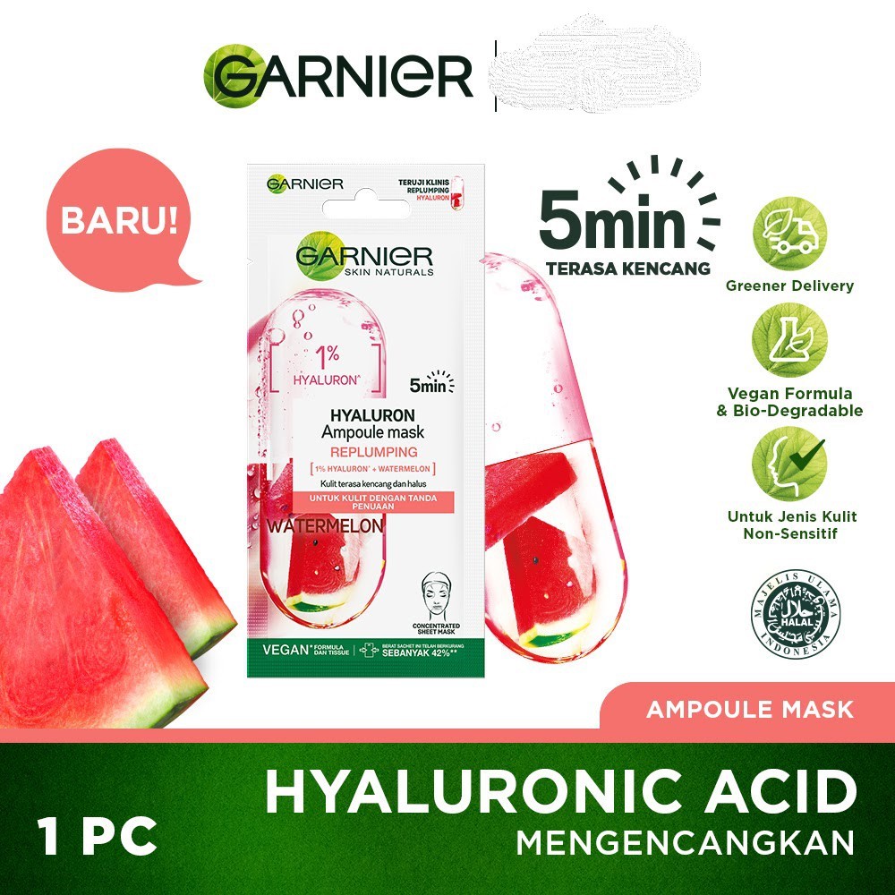 GARNIER HYALURONIC ACID AMPOULE MASK WATERMELON