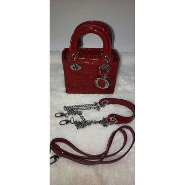 preloved lady dior pattent mini bag not ori