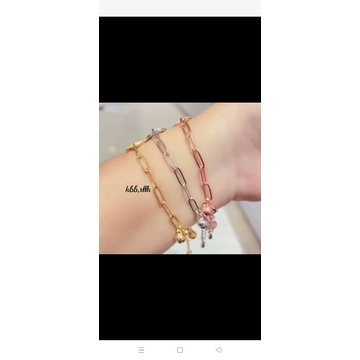 Gelang serut vier,titanium lapis emas 18,22k,serut,mewah cocok sehari,cocok buat yg alergi aloy xuping,