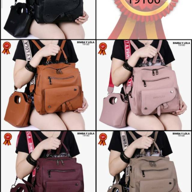 tas rangsel New Arrival BIMBA Y LOLA Clorina Wing Women Bag 2in1 Backpack Multi Fungtion