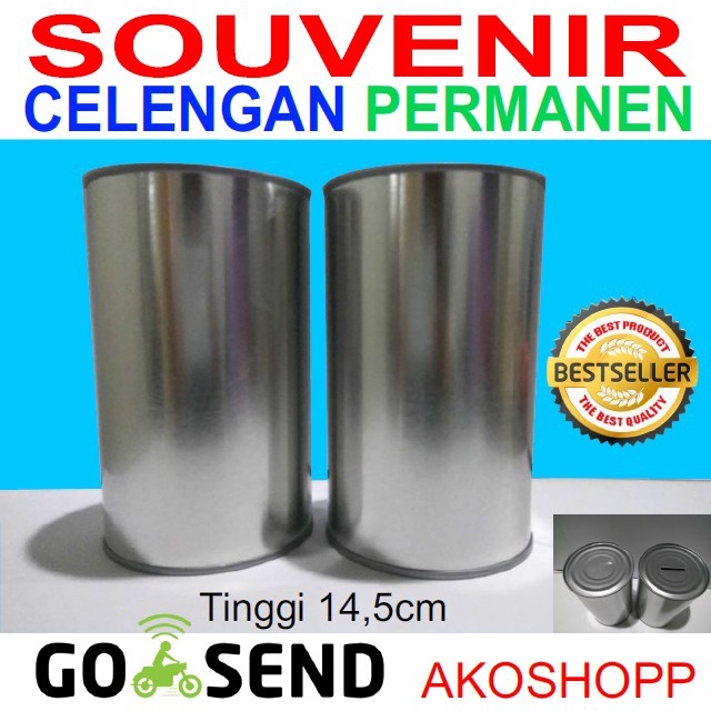 CELENGAN- SOUVENIR CELENGAN KALENG POLOS PERMANEN MURAH -CELENGAN.
