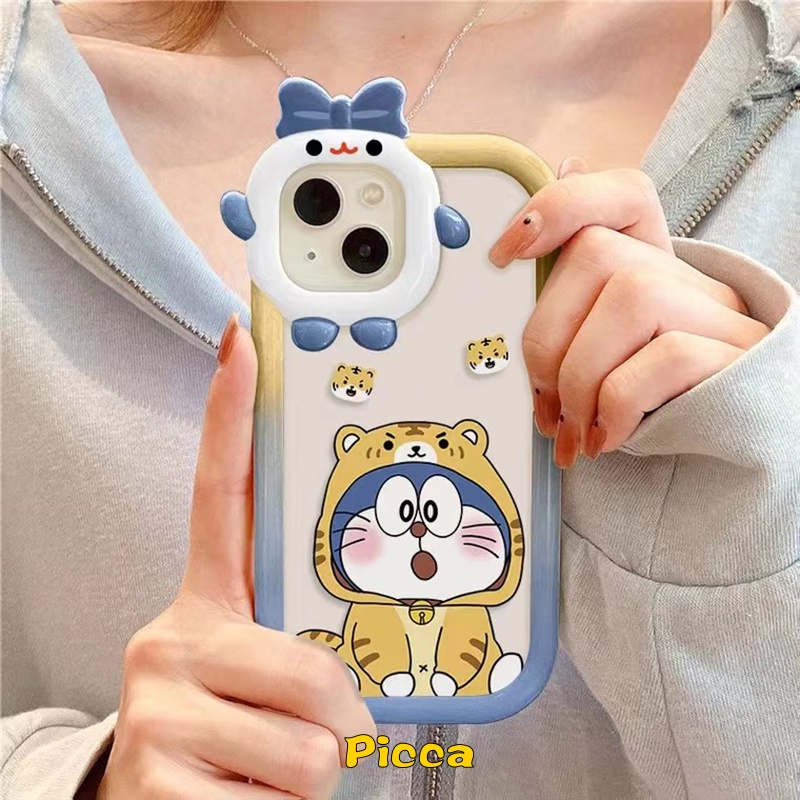 Case TPU Motif Kartun Doraemon 3D Untuk IPhone 7 8 14 Plus 13 11 12 14 Pro MAX XR X 6 6S Plus XS MAX SE